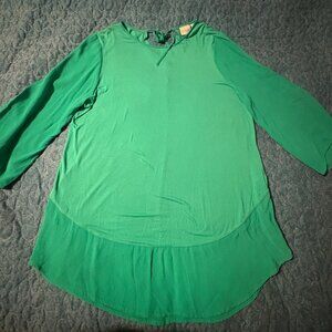 Chico's Solid Green Long Sleeve Blouse Size M/1